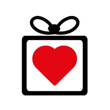 Beyaz arkaplanda hediye kutusu simgesi
