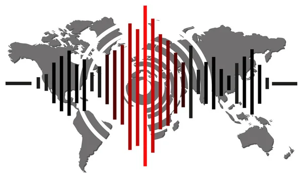 Contexto Terramoto Sismograma Para Medição Sísmica — Vetor de Stock