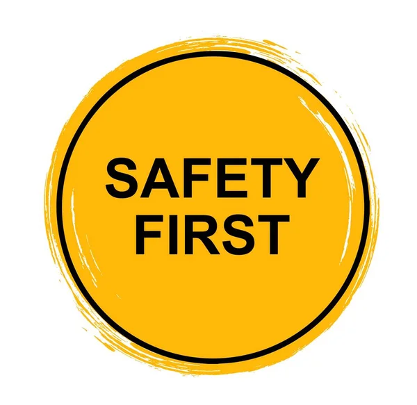 Yellow Safety First Sign Vector Icon — Stock Vector