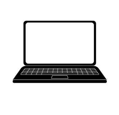 Beyaz arka plan üzerinde dizüstü bilgisayar simgesi