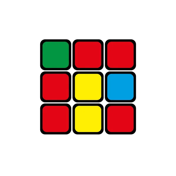 Rubik Cube Sur Fond Blanc — Image vectorielle