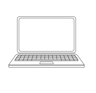 dizüstü bilgisayar beyaz arkaplanda izole edildi