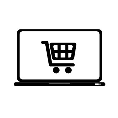 Beyaz arkaplanda alışveriş arabası simgesi