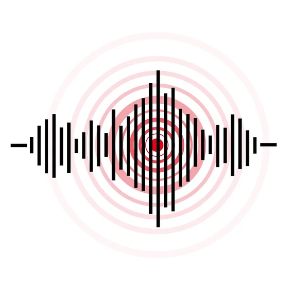 Jordbävning Ikon Vit Bakgrund — Stock vektor