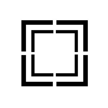 Beyaz arka plan üzerinde tam ekran simgesini