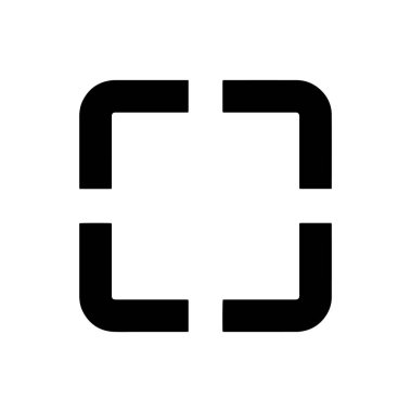 Beyaz arka plan üzerinde tam ekran simgesini