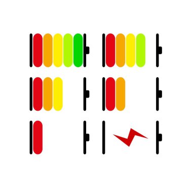 beyaz arkaplanda pil simgesi