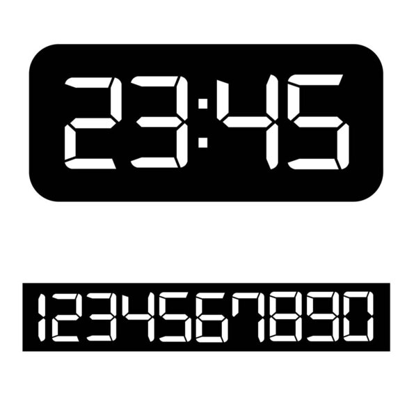 digital clock on white background