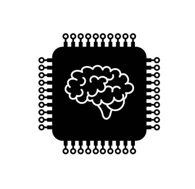 Beyaz arka plan üzerinde mikroçip simgesi
