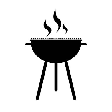 Beyaz arkaplanda barbekü simgesi