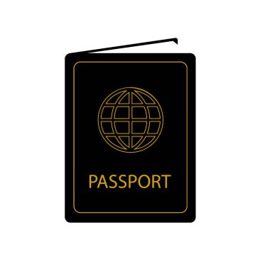 Beyaz arkaplanda pasaport simgesi