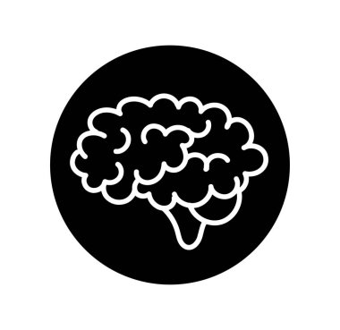 Beyaz arka plan üzerinde beyin simgesi