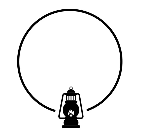 オイルランプと白の書き込みスペースのシルエット — ストックベクタ
