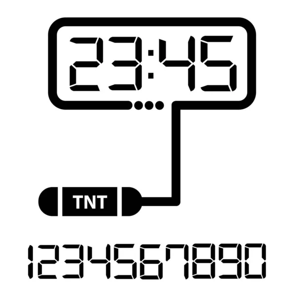 Digital Clock White Background — Stock Vector