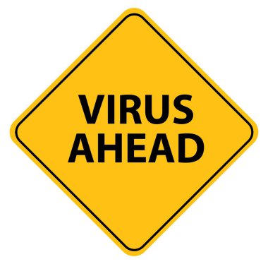 virus ahead warning sign clipart