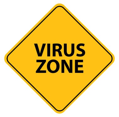 Beyaz arkaplanda virüs bölgesi işareti