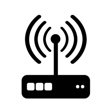 Beyaz arkaplanda modem simgesi