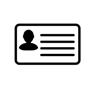 beyaz arka plan üzerinde kimlik kartı simgesi