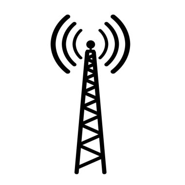 Beyaz arkaplanda anten simgesi