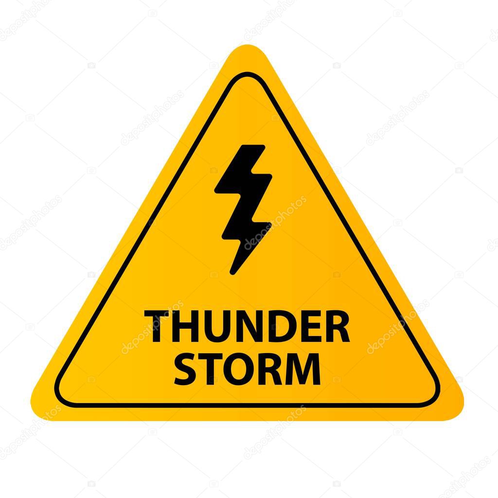 thunder storm sign on white background