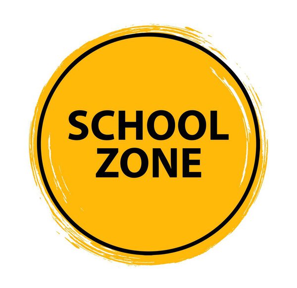 school zone sign on white background