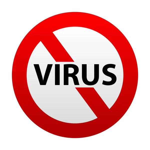 Nessun Segno Virus Sfondo Bianco — Vettoriale Stock