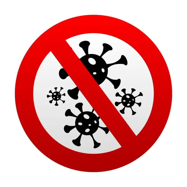 Inget Virus Tecken Vit Bakgrund — Stock vektor
