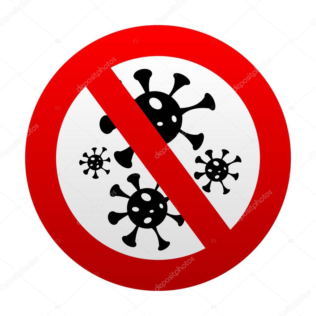 no virus sign on white background