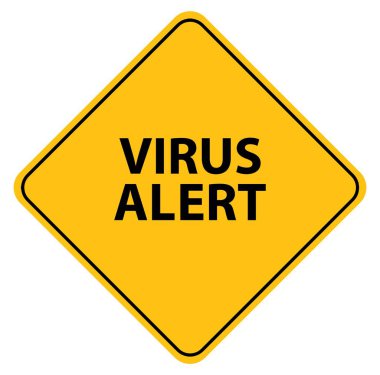 Beyaz arkaplanda virüs uyarısı işareti