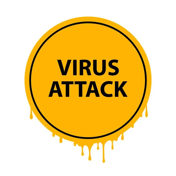 Signe Attaque Virus Sur Fond Blanc — Image vectorielle