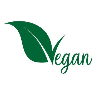 Beyaz arkaplanda vegan simgesi
