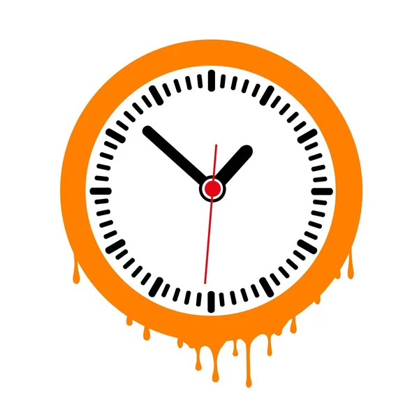 Reloj Fusión Sobre Fondo Blanco — Vector de stock