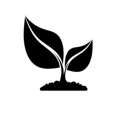 Beyaz arkaplanda bitki simgesi