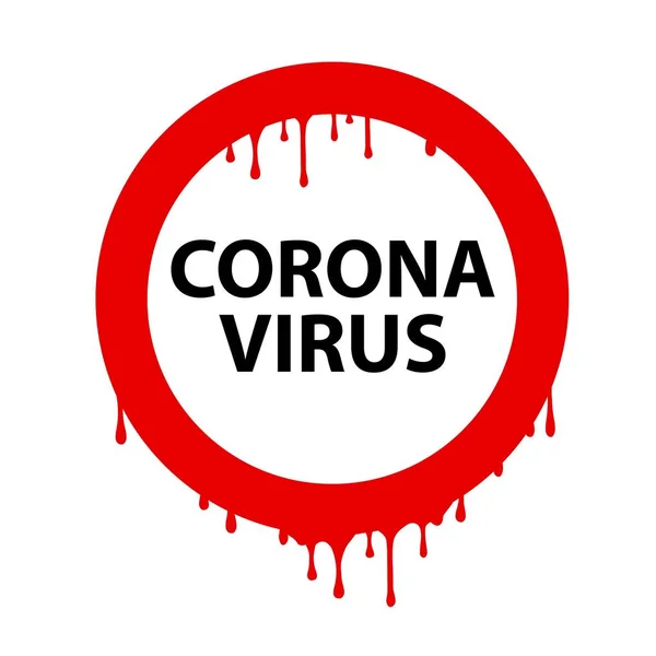 Fermare Vettore Del Segno Del Virus Corona — Vettoriale Stock