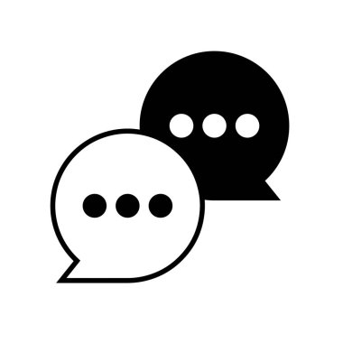 Beyaz arkaplanda konuşma balonu simgesi