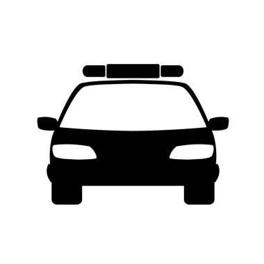 Polis araba simgesi beyaz arka plan üzerinde