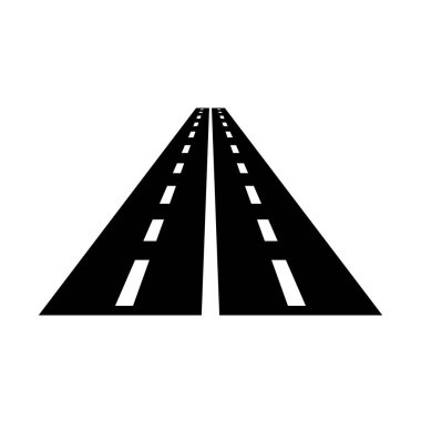 Beyaz arka plan üzerinde yol simgesi