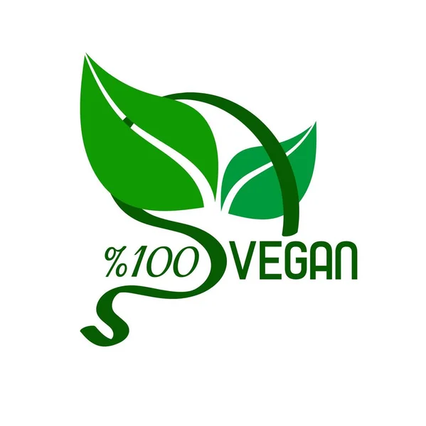 Icona Vegana Sfondo Bianco — Vettoriale Stock