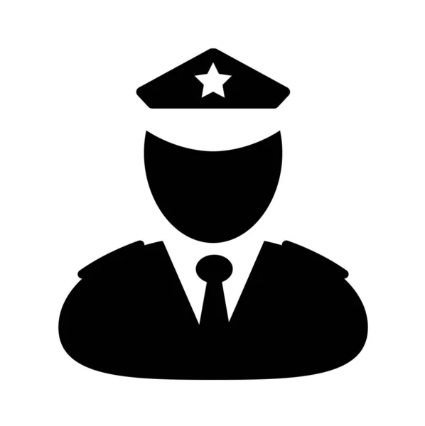 白い背景の警察官のアイコン — ストックベクタ