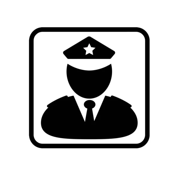 Politie Man Pictogram Witte Achtergrond — Stockvector