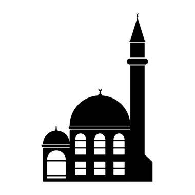 Beyaz arka planda cami simgesi