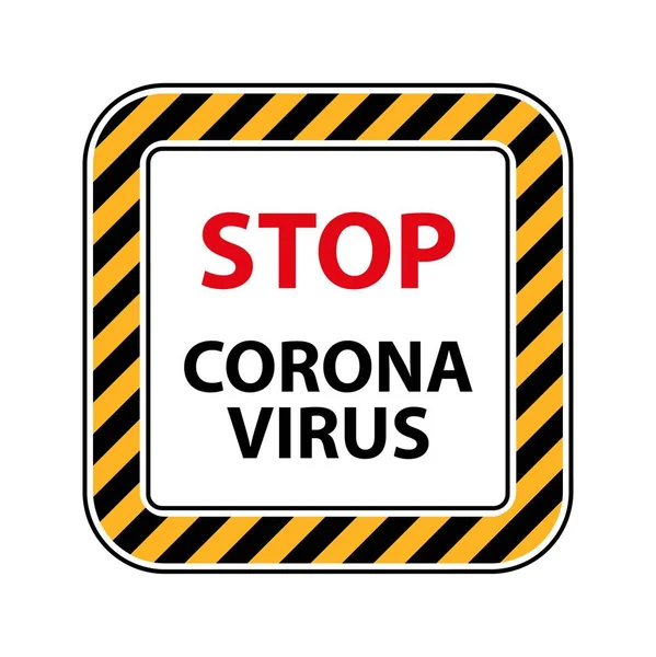 Fermare Vettore Del Segno Del Virus Corona — Vettoriale Stock