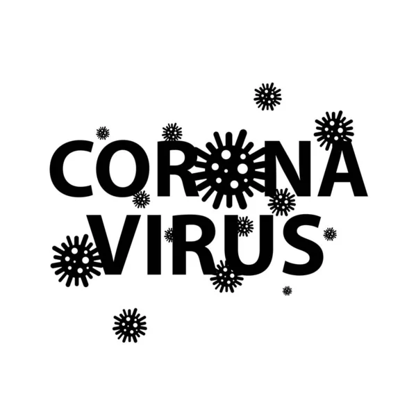 Corona Virus Tekst Witte Achtergrond — Stockvector