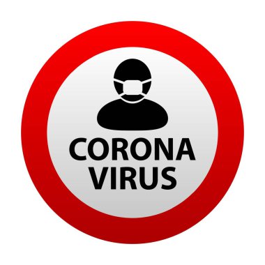 Beyaz arkaplanda korona virüsü işareti
