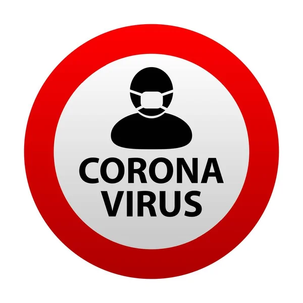 Corona Virus Segno Sfondo Bianco — Vettoriale Stock