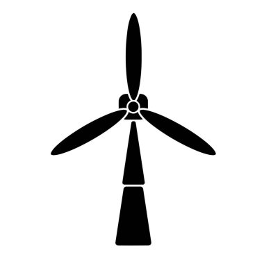 Beyaz arkaplanda rüzgar türbini simgesi