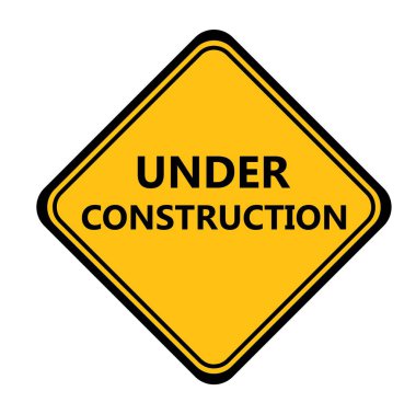 condtruction arkaplanı altında uyarı işareti.