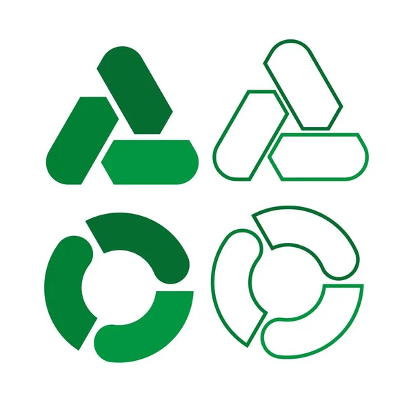Ikona Recyklingu Białym Tle — Wektor stockowy