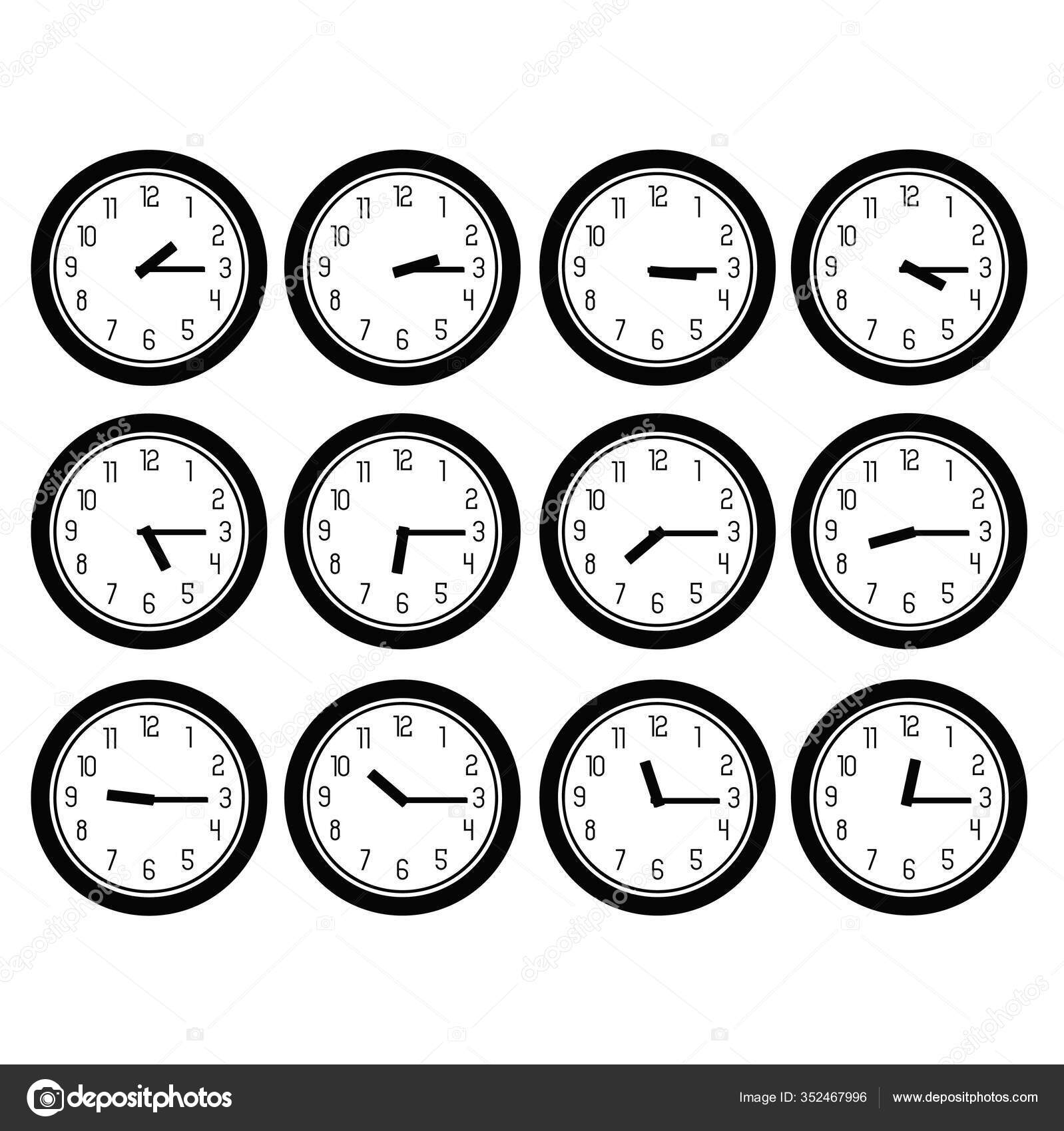 Set Of Different Clock Faces Stock Illustration - Download Image