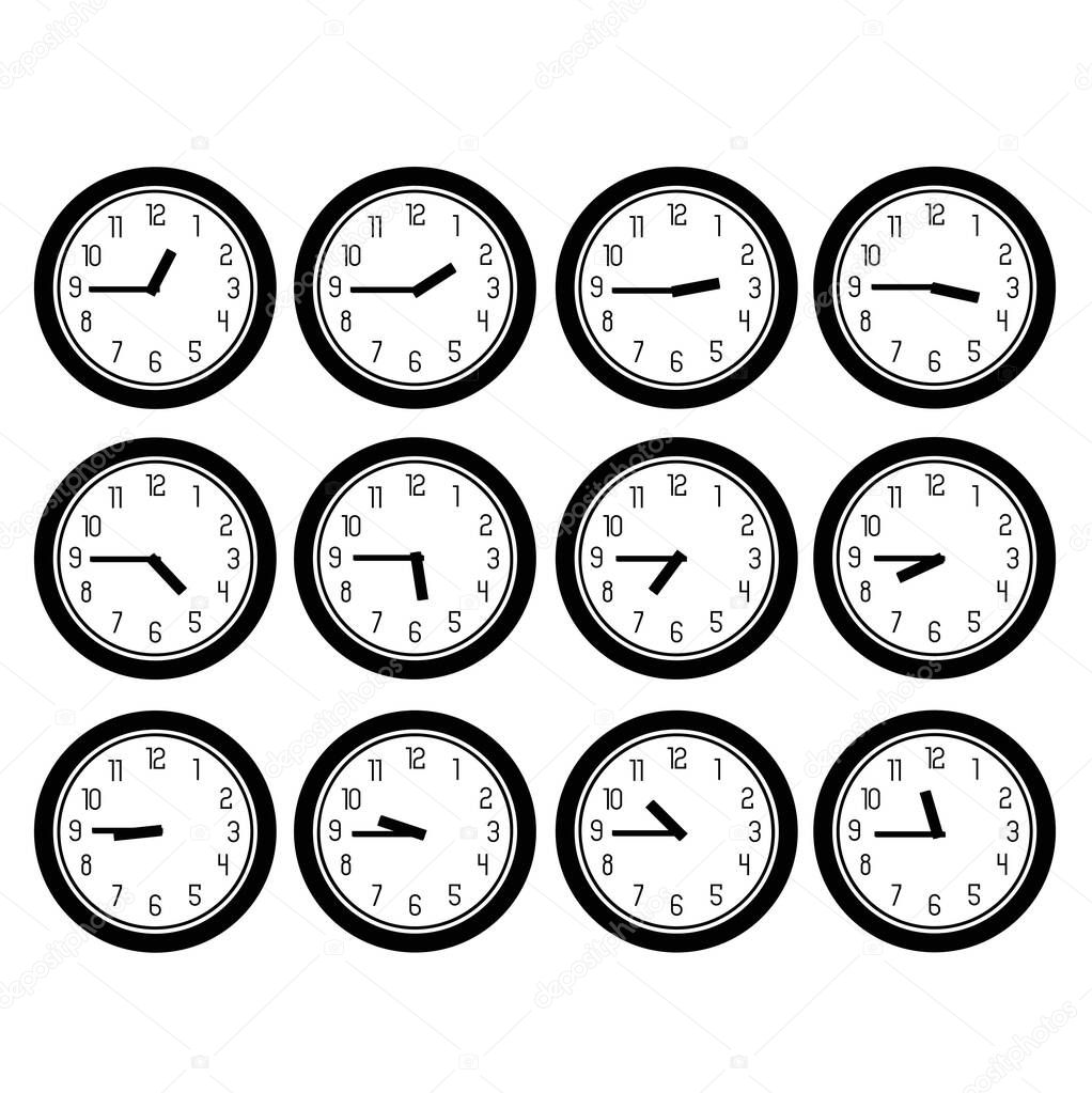 clock set on white background